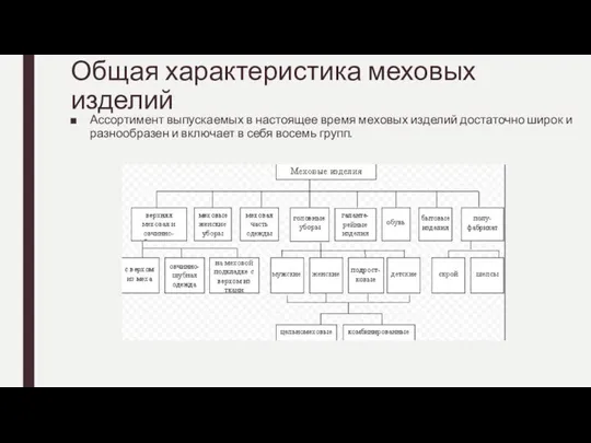 Общая характеристика меховых изделий Ассортимент выпускаемых в настоящее время меховых изделий достаточно