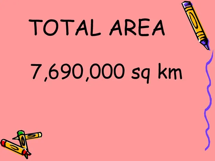 TOTAL AREA 7,690,000 sq km