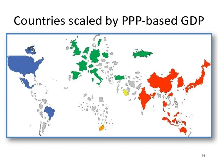 Countries scaled by PPP-based GDP