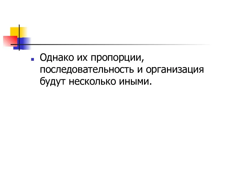 Однако их пропорции, последовательность и организация будут несколько иными.