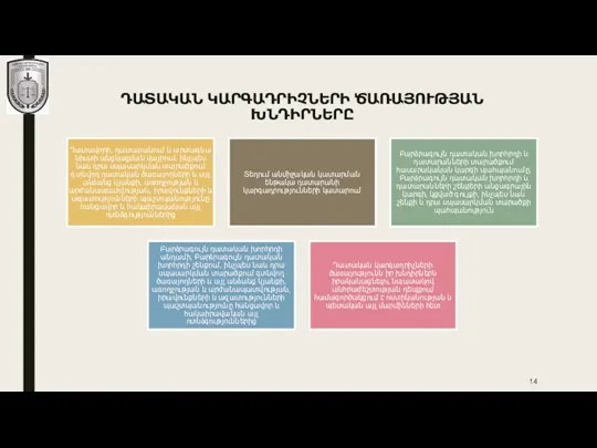 ԴԱՏԱԿԱՆ ԿԱՐԳԱԴՐԻՉՆԵՐԻ ԾԱՌԱՅՈՒԹՅԱՆ ԽՆԴԻՐՆԵՐԸ