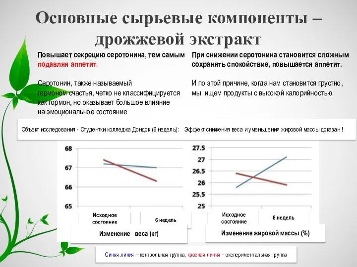 Основные сырьевые компоненты – дрожжевой экстракт При снижении серотонина становится сложным сохранять