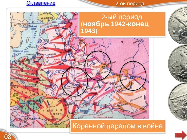 08 2-ый период (ноябрь 1942-конец 1943) 2-ой период Коренной перелом в войне Оглавление