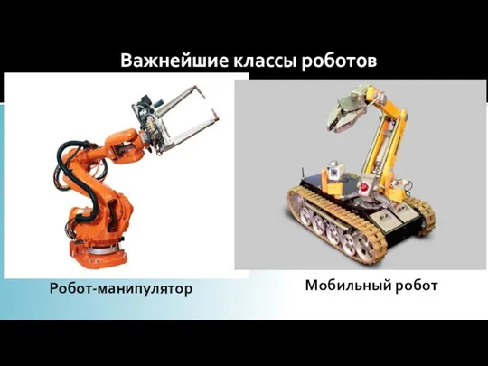Робот-манипулятор Мобильный робот Важнейшие классы роботов