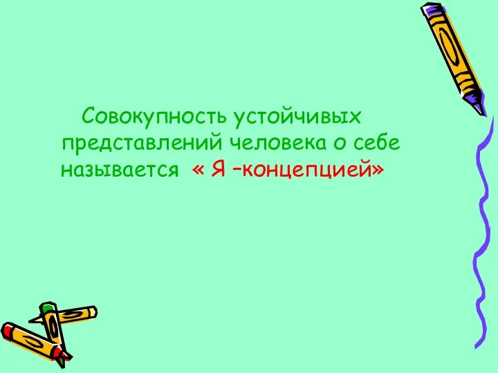 Совокупность устойчивых представлений человека о себе называется « Я –концепцией»