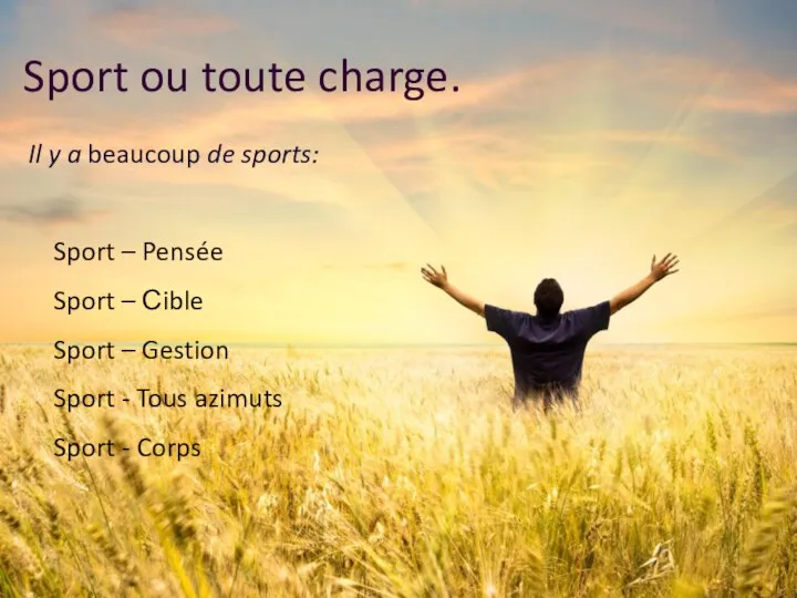 Sport ou toute charge. Il y a beaucoup de sports: Sport –