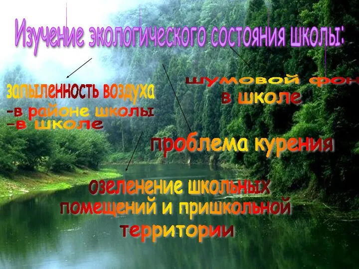 Изучение экологического состояния школы: запыленность воздуха -в районе школы -в школе шумовой