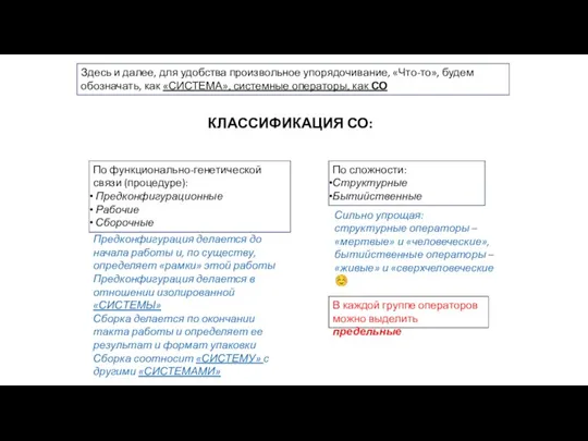 Здесь и далее, для удобства произвольное упорядочивание, «Что-то», будем обозначать, как «СИСТЕМА»,