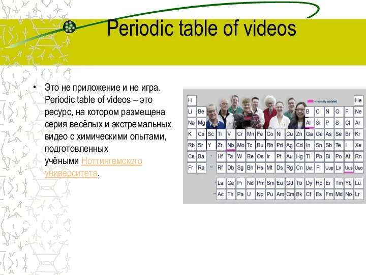 Periodic table of videos Это не приложение и не игра. Periodic table