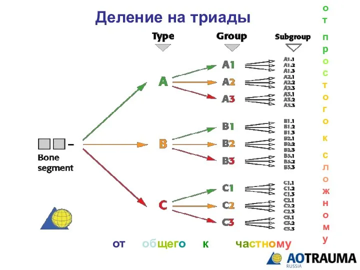 Деление на триады о т п р о с то г о