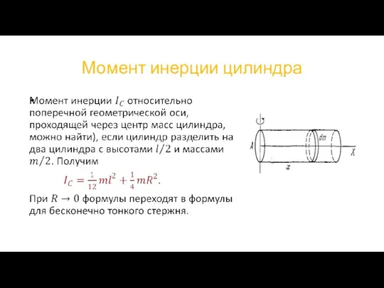 Момент инерции цилиндра