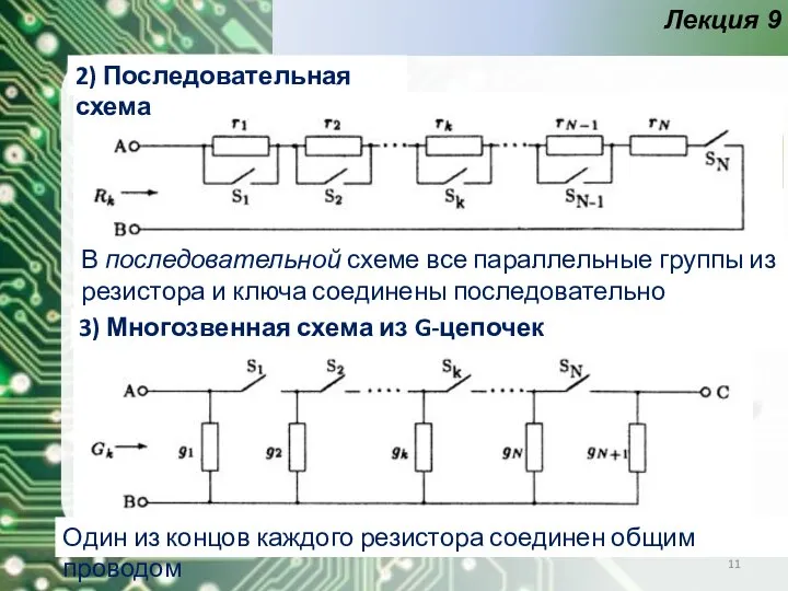 Лекция 9 2) Последовательная схема В последовательной схеме все параллельные группы из