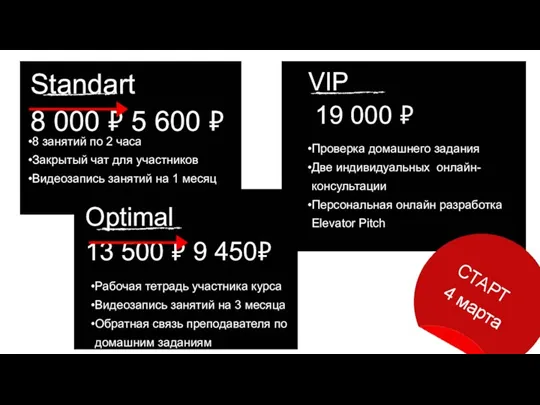 VIP 19 000 ₽ Проверка домашнего задания Две индивидуальных онлайн-консультации Персональная онлайн