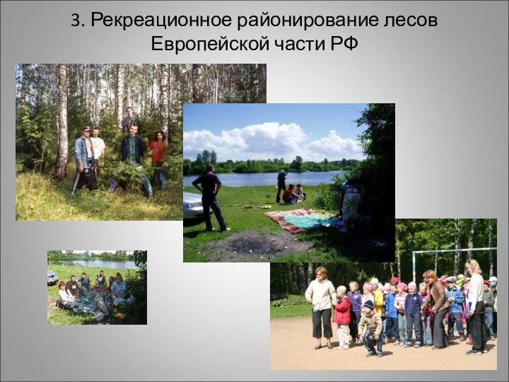 3. Рекреационное районирование лесов Европейской части РФ