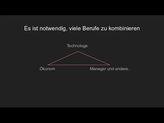 Es ist notwendig, viele Berufe zu kombinieren Technologe Ökonom Manager und andere.