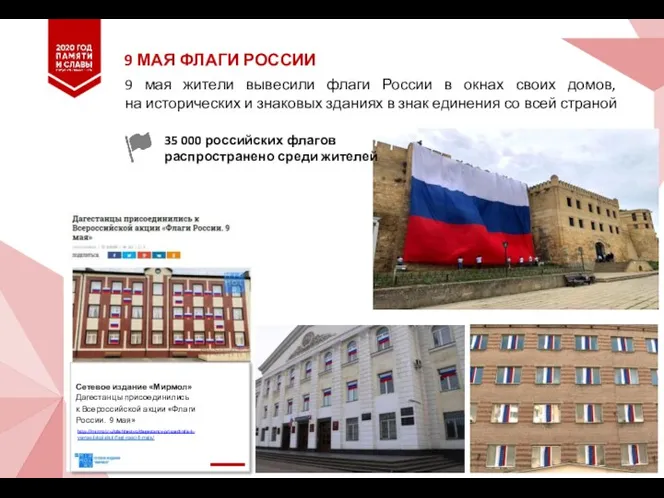 Сетевое издание «Мирмол» Дагестанцы присоединились к Всероссийской акции «Флаги России. 9 мая»