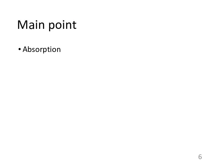 Main point Absorption