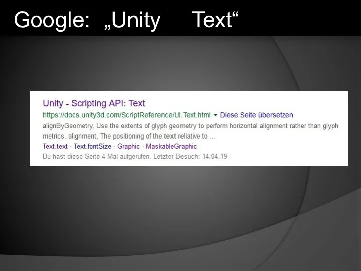 Google: „Unity Text“