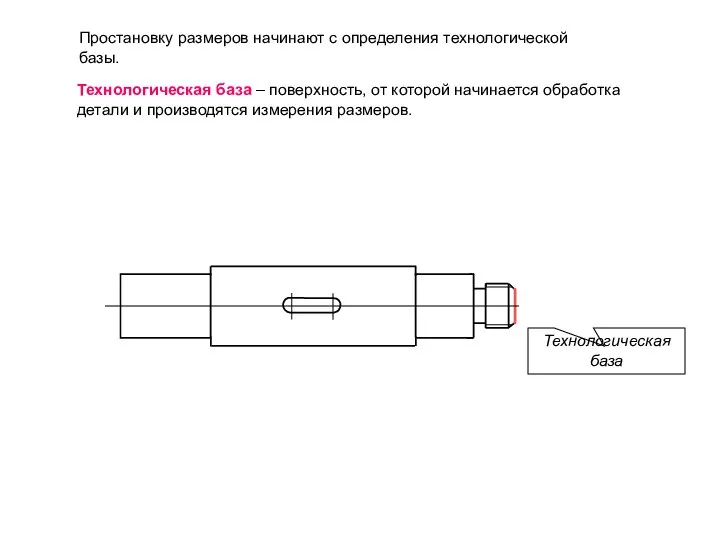 Технологическая база Простановку размеров начинают с определения технологической базы. Технологическая база –