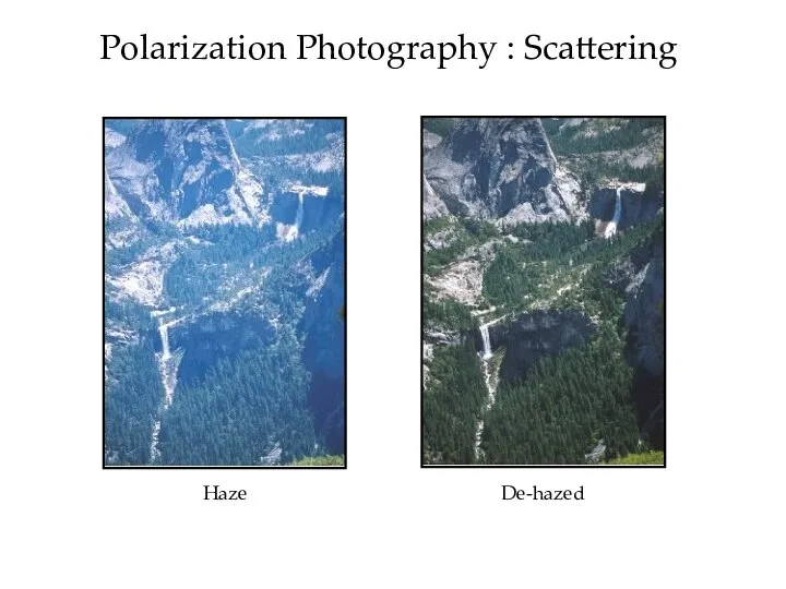 Polarization Photography : Scattering De-hazed Haze