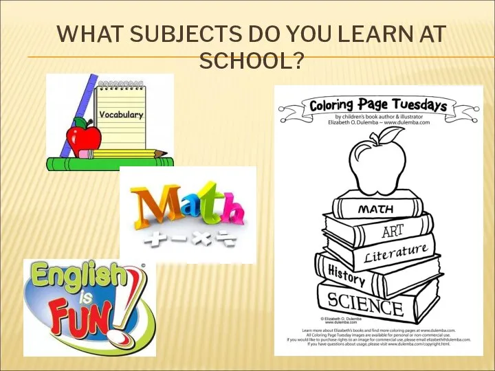 WHAT SUBJECTS DO YOU LEARN AT SCHOOL?