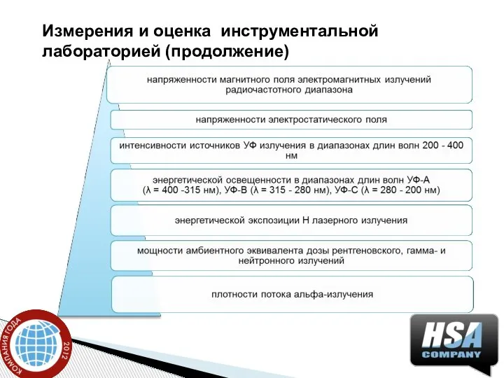 Измерения и оценка инструментальной лабораторией (продолжение)