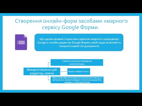 Створення онлайн-форм засобами хмарного сервісу Google Форми. Ще одним цікавим і корисним