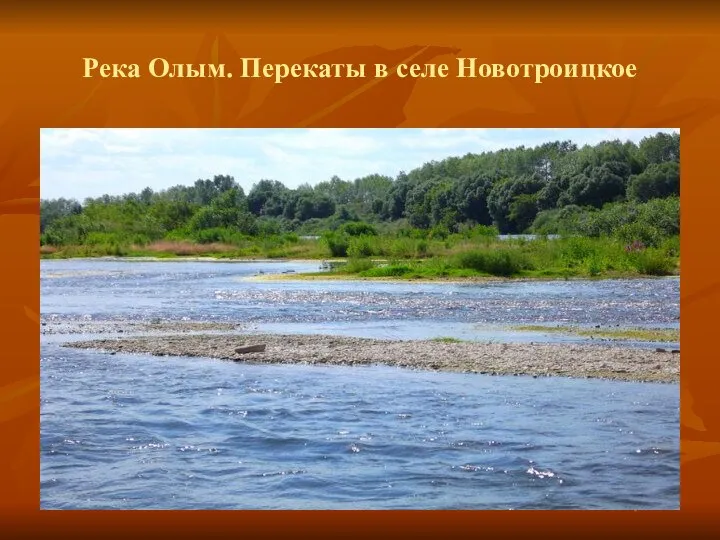 Река Олым. Перекаты в селе Новотроицкое