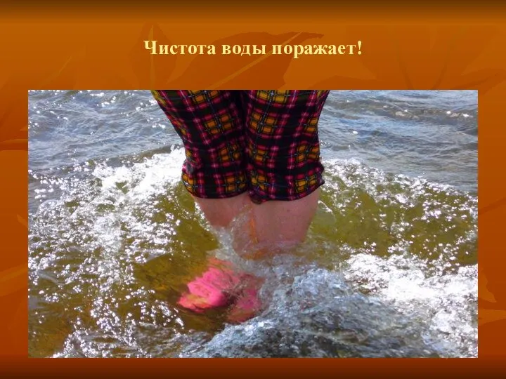 Чистота воды поражает!