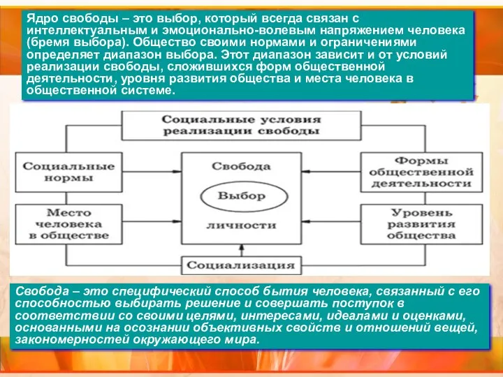 Ядро свободы – это выбор, который всегда связан с интеллектуальным и эмоционально-волевым