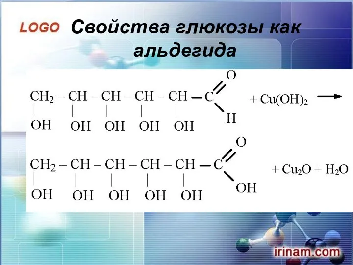 Свойства глюкозы как альдегида Свойства глюкозы как альдегида
