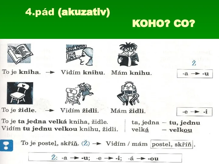 4.pád (akuzativ) KOHO? CO?