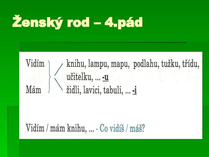 Ženský rod – 4.pád