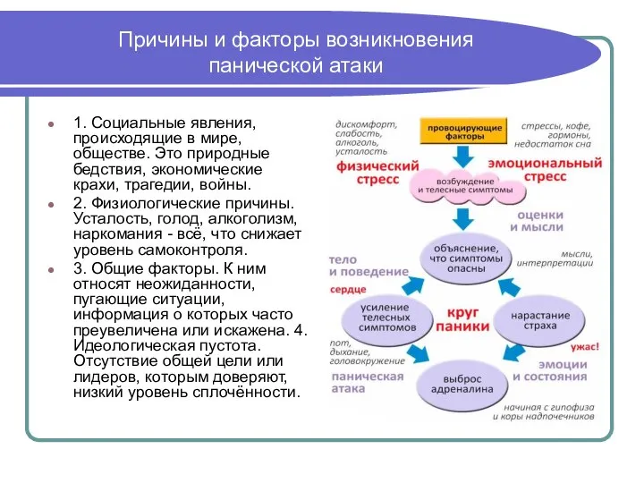 Причины и факторы возникновения панической атаки 1. Социальные явления, происходящие в мире,