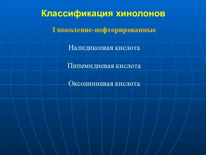 Классификация хинолонов