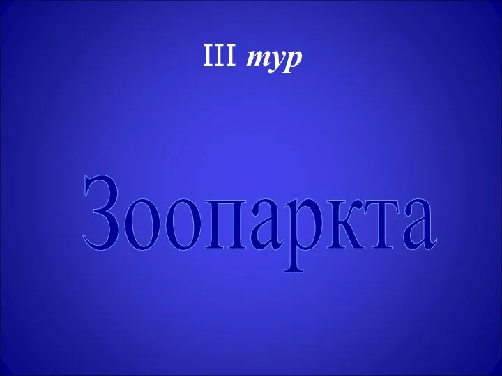 III тур Зоопаркта