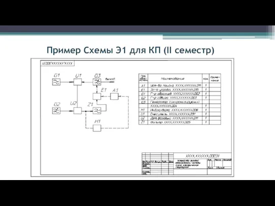 Пример Схемы Э1 для КП (II семестр)