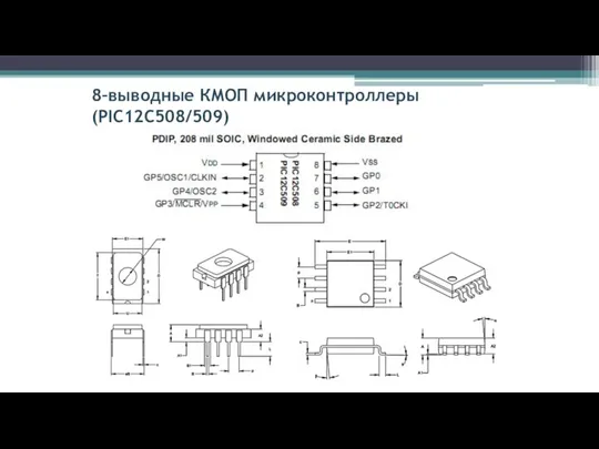 8–выводные КМОП микроконтроллеры (PIC12С508/509)