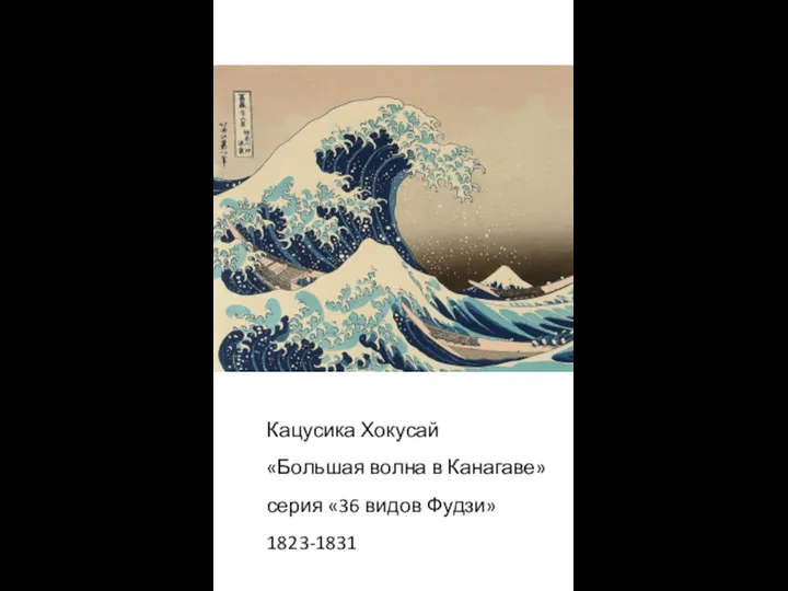 Кацусика Хокусай «Большая волна в Канагаве» серия «36 видов Фудзи» 1823-1831