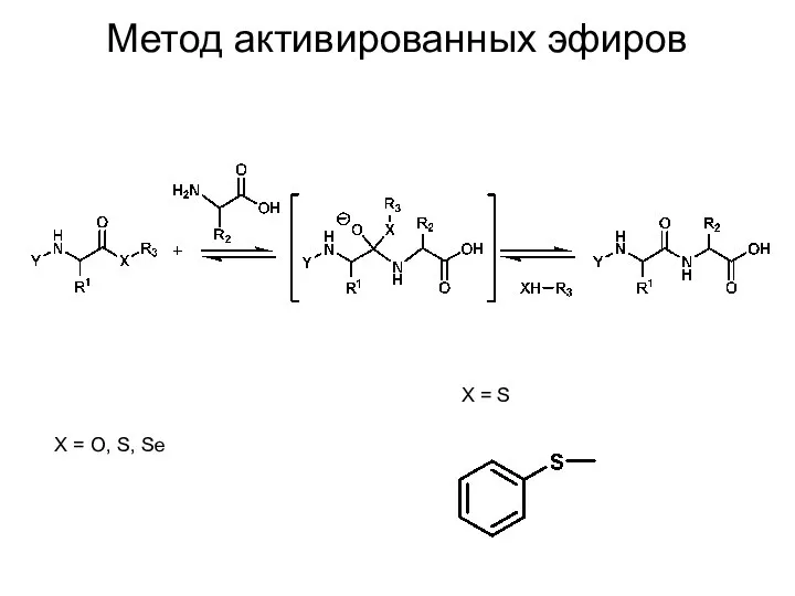 Метод активированных эфиров X = O, S, Se X = S