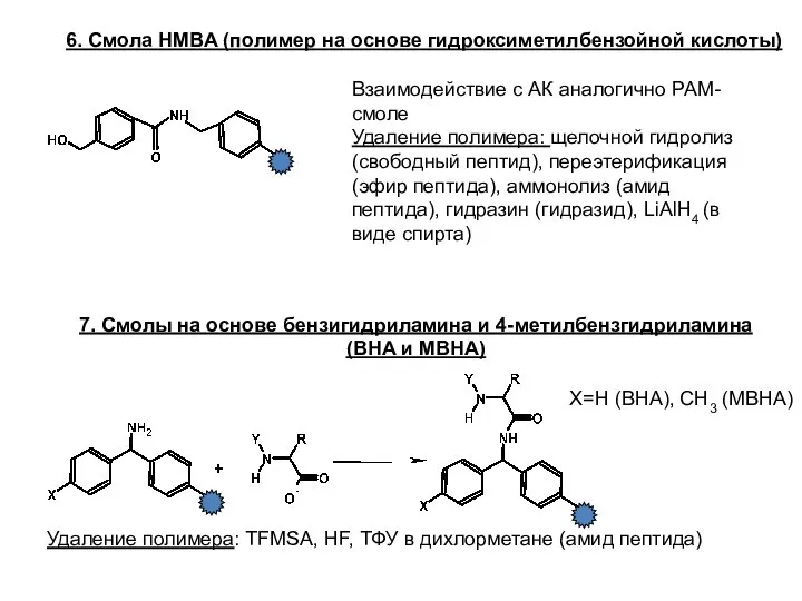 6. Смола HMBA (полимер на основе гидроксиметилбензойной кислоты) Взаимодействие с АК аналогично
