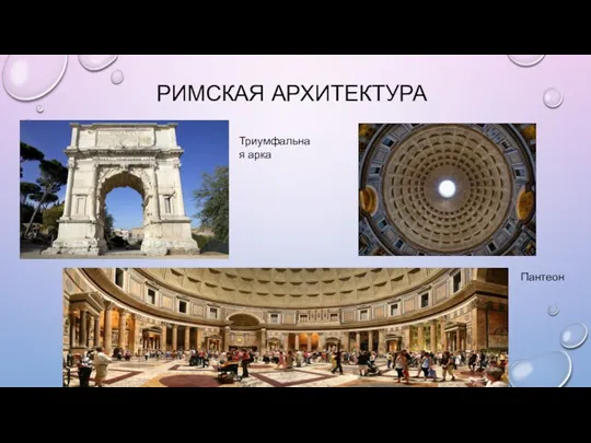 РИМСКАЯ АРХИТЕКТУРА Пантеон Триумфальная арка