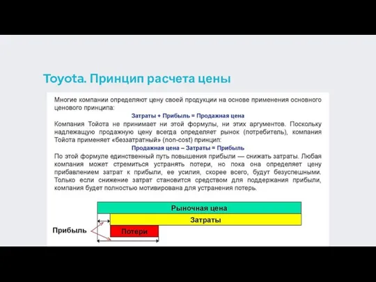 Toyota. Принцип расчета цены