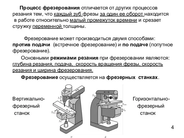 Процесс фрезерования отличается от других процессов резания тем, что каждый зуб фрезы