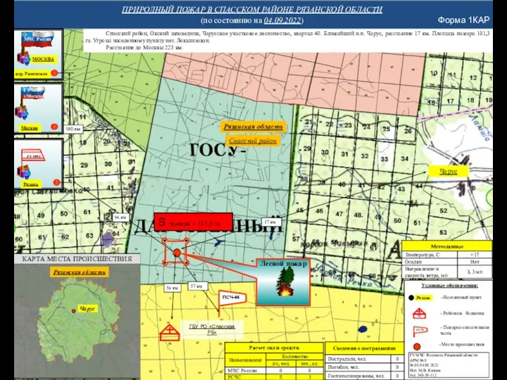 Форма 1КАР ПРИРОДНЫЙ ПОЖАР В СПАССКОМ РАЙОНЕ РЯЗАНСКОЙ ОБЛАСТИ (по состоянию на