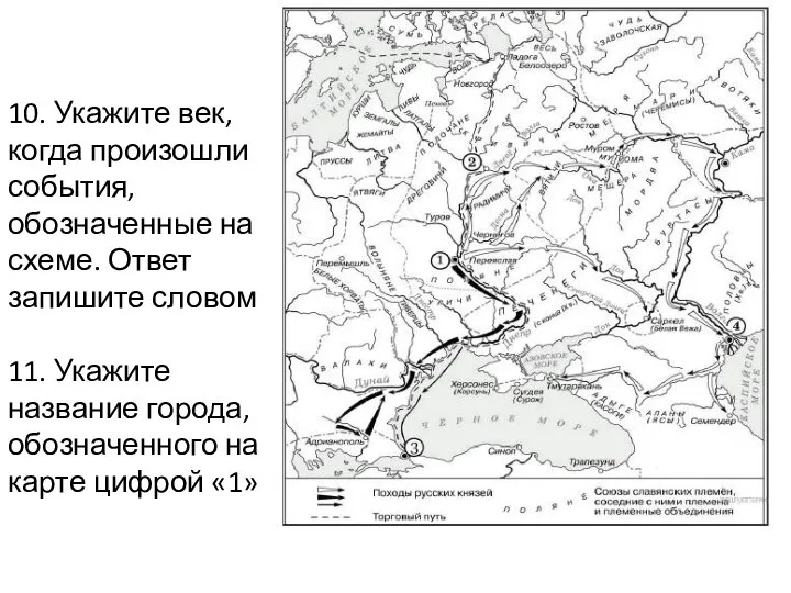 10. Укажите век, когда произошли события, обозначенные на схеме. Ответ запишите словом.