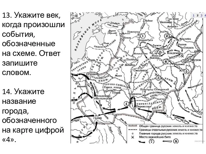 13. Укажите век, когда произошли события, обозначенные на схеме. Ответ запишите словом.