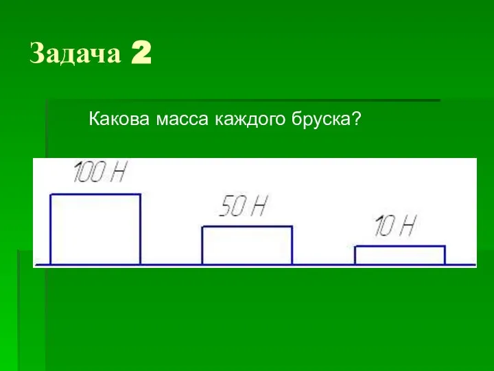 Задача 2 Какова масса каждого бруска?