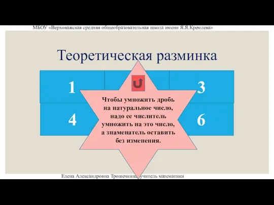 Теоретическая разминка 1 2 3 4 6 5 МБОУ «Верховажская средняя общеобразовательная