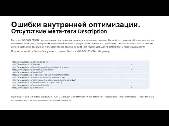 Мета тег DESCRIPTION предназначен для создания краткого описания страницы. Данный тег прямым